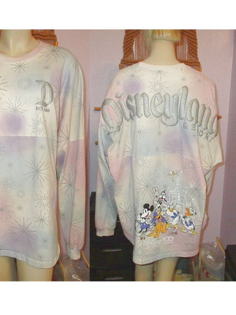 Disney Spirit Jersey XXL Glitter Oversized Tinkerbell Pluto Disneyland Resort